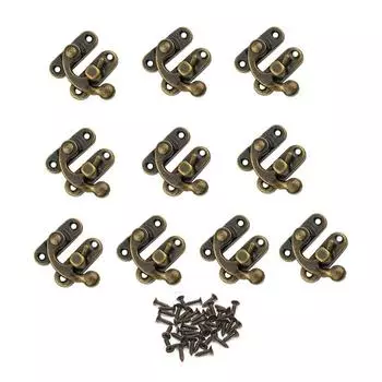 Деревянный Замок для Коробки DIY Фурнитура Чемоданы Подарочная Коробка Защелка Скрытая Пряжка Накидные Петли Замок Крючок Роговой Замок M-bronze-left hook