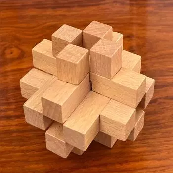 Деревянный замок Kong Ming Lu Ban Lock IQ головоломка развивающая игрушка для детей Монтессори 3D головоломки игра разблокировка игрушки для взрослых 7.5cm diameter