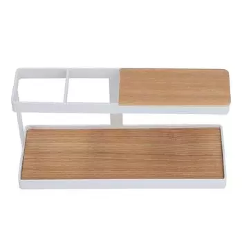 Деревянный железный органайзер, настольный металлический многоцелевой держатель для хранения телефона и часов, белый