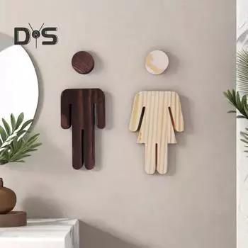 Деревянный знак для туалета, самоклеящаяся табличка на дверь туалета, настенный знак для ванной с горячими источниками для офисов, предприятий, ресторанов H