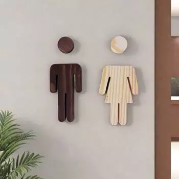 Деревянный знак для туалета, самоклеящаяся табличка на дверь туалета, настенный знак для ванной с горячими источниками для офисов, предприятий, ресторанов D