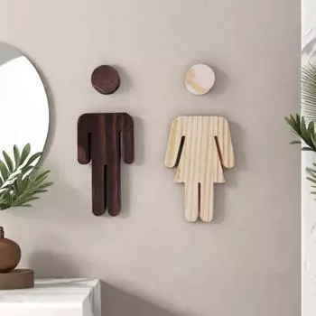 Деревянный знак для туалета, самоклеящаяся табличка на дверь туалета, настенный знак для ванной с горячими источниками для офисов, предприятий, ресторанов E