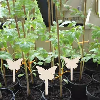 Деревянный знак, креативная этикетка для садового растения, может писать вставку, заземление, 10 шт.