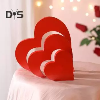 Деревянный знак любви, красное сердце, украшение стола, знак любви в форме сердца, центральный элемент ко Дню святого Валентина для домашнего декора, стола, комода A