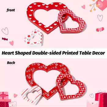 Деревянный знак любви Yousheng, красное сердце, украшение стола, знак любви в форме сердца, центральный элемент ко Дню святого Валентина для домашнего декора, стола, комода