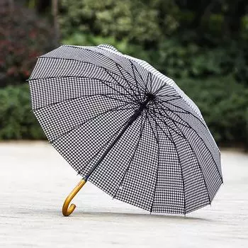 Деревянный зонт 16 К для женщин и мужчин, японский длинный зонт с узором «гусиные лапки», ветрозащитный, прочный, большие зонты для путешествий, гольфа