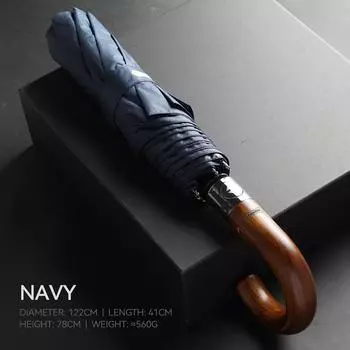 Деревянный зонт для мужчин, большой автоматический складной зонт от дождя, роскошные большие ветрозащитные зонты, прочные, серый