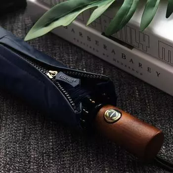 Деревянный зонт от солнца, автоматический УФ-зонт для мужчин и женщин, зонт для гольфа, ветрозащитный прочный, серый