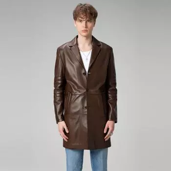 Dericlub Man Тренч из 100% натуральной кожи
