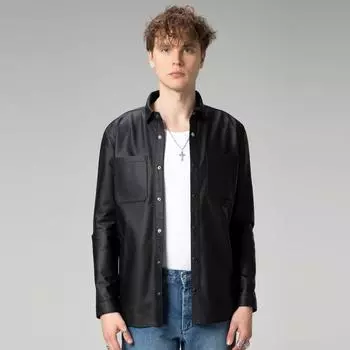 Dericlub Мужская рубашка из 100% натуральной кожи