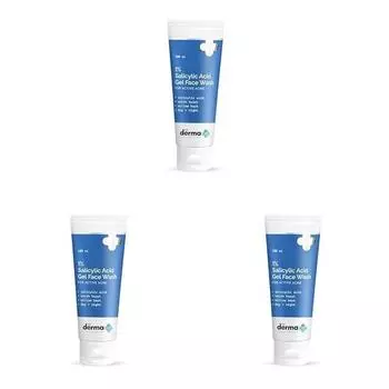 Derma Co 1% салициловый гель для умывания с салициловой кислотой и экстрактом гамамелиса для активного лечения акне - 100 мл(Дермако) (Пакет из 3)