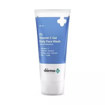 Derma Co 2% Vitamin C Gel Daily Face Washing с витамином C, экстрактом шиповника и апельсиновой цедры для сияющей кожи I Brightens I Для всех типов кожи - 80 мл