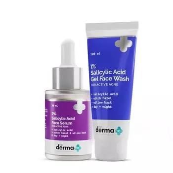 Derma Co Anti-Acne Regimen Combo - гель для умывания с 1% салициловой кислотой (100 мл) + 2% сыворотки салициловой кислоты (30 мл)
