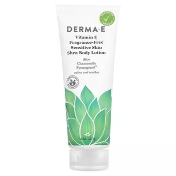 DERMA E, лосьон для тела с маслом ши и витамином E для чувствительной кожи, без отдушек, 8 жидких унций (227 мл)