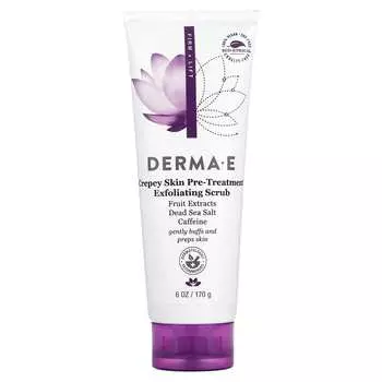 DERMA E, отшелушивающий скраб для предварительной обработки кожи Crepe Skin, 6 унций (170 г)