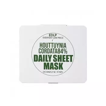 DERMA FACTORY Houttuynia Cordata 84% ежедневная тканевая маска 340 г 30 шт.