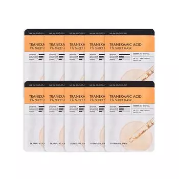 DERMA FACTORY Тканевая маска с транексамовой кислотой 1% 23 мл*10 шт.