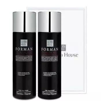 Derma House 2 types of men’s cosmetics + packaging/whitening, blemish management, wrinkle management, elasticity, 1 set, toner + lotion + packaging