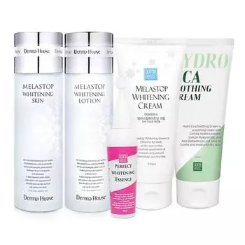 Derma House Отбеливание большой емкости, 4 типа (Кожа + лосьон + эссенция + крем большой емкости) + Успокаивающий крем Cica большой емкости, 120 мл
