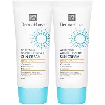 Derma House Whitening Wrinkle Triple Functional Essence Sun Cream 50 мл x 2 SPF50+++, 2 шт, 50 мл