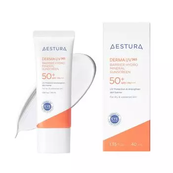 Derma UV365 Barrier Hydromineral Sunscreen Солнцезащитный крем 40 мл Защита от УФ-излучения Увлажнение сухой кожи Косметика Derma [AESTURA] SPF50+ PA++++