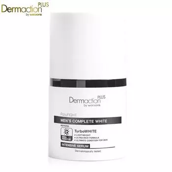 Dermaction Plus by Watsons PolluFIGHT Мужская полная очищающая интенсивная сыворотка белого цвета, дерматологически протестирована, 30 мл. 30 ml.