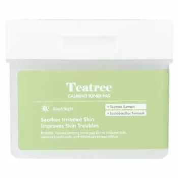 Дермальный, успокаивающий тоник с маслом чайного дерева, марлевый тампон, 120 листов