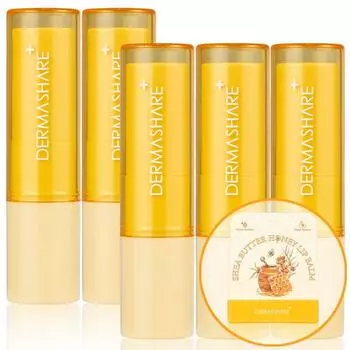 Dermashare Shea Butter Honey Lip Balm, 3.8g, 5 packs