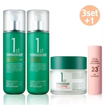 Dermashare уход за кожей, набор из 3 предметов: ампула от прыщей 200 мл + крем-тоник 200 мл + успокаивающий крем 70 мл + мультибальзам