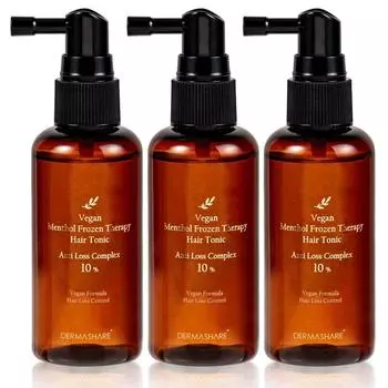 Dermashare Vegan Hair Loss Functional Menthol Frozen Therapy Гипоаллергенный тоник для волос, 80 мл, 3 шт.