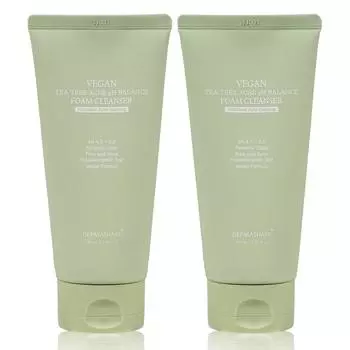 Dermashare Vegan Tea Tree Acne Functional Acne PH Balance Слабокислотная пенка для умывания, 2 шт., 150 мл