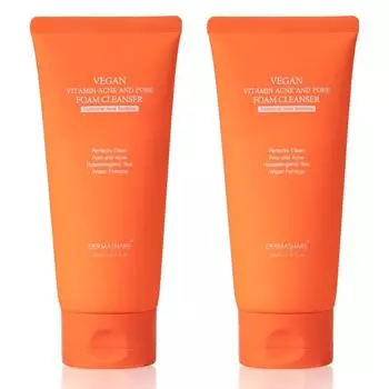 Dermashare Vegan Vitamin Acne Пенка для глубокого очищения пор и угрей, 2 упаковки, 150 мл