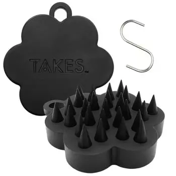 Дерматологический контроль щетка для мытья головы массажная головка спа щетка для мытья головы уход за кожей головы с крючком S-образной формы (черный) чёрный