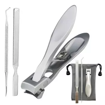 Dermatologist supervised TAKES Nail Clipper with Wide Opening Blades for Ingrown Nails and Thick Stainless Steel Nail Nail File with Sonde Nails,