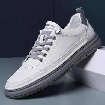 Dermis Designer Shoes Men 2024 Весна Новые туфли из натуральной кожи Мужские повседневные туфли для сноуборда Роскошные Zapatos De Hombre 38 белый