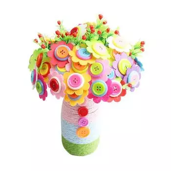 Держа цветок развивающая игрушка детский сад искусство своими руками ручная работа креативный пуговица букет ручной работы