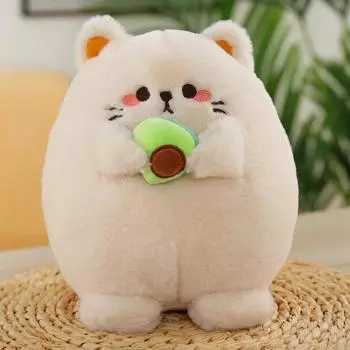 Держащая Авокадо Кукла Кошка Хомяк Кукла Детский Подарок на День Рождения Девочка Подруга Плюшевая Игрушка 25cm0.14kg бежевый