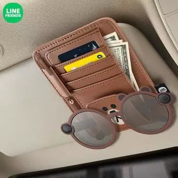 Держатель автомобильного солнцезащитного козырька Line Friends Коричневый, 1 шт.