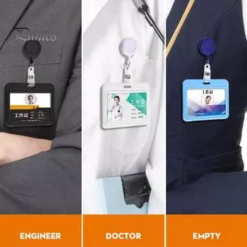 Держатель бейджа для персонала из алюминиевого сплава, безопасный чехол для удостоверения личности, устойчивый к выцветанию рабочий бейдж для сертификатов разрешений на работу B серый
