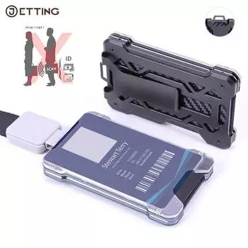 Держатель бейджа Кошелек Держатель удостоверения личности с зажимом для шнурка Для офисов, школы, водительских прав Вмещает 1-4 карты Прочный держатель удостоверения личности чёрный