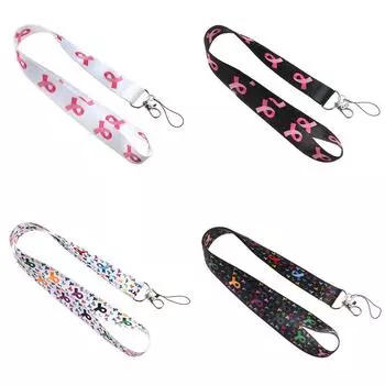 Держатель бейджа, ремешок на шею, шнурок для подвешивания, ремешок с лентой NHS Breast Cancer, ремешок для ключа, ID-карты, ремешки для мобильных телефонов