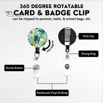 Держатель бейджа с выдвижным зажимом для катушки и ремешком для удостоверения личности для медсестер, учителей, студентов, работников B