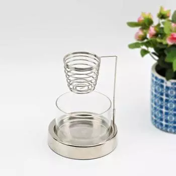 Держатель благовоний Yousheng Palo Santo из металла и стекла, курильница для сжигания благовоний Palo Santo Salvia, легко очищаемый держатель благовоний с нескользящей основой для медитации чёрный