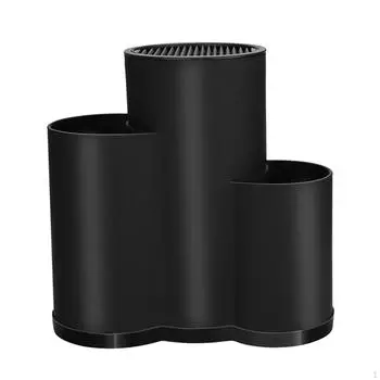 Держатель блока для хранения столового серебра и кухонной утвари в фермерском доме для прилавка с посудой Black 3 Slot