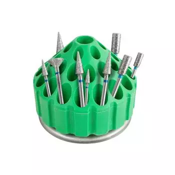 Держатель боров с вращением на 35 градусов на 360 ° для стоматологических силиконовых полирующих боров зелёный