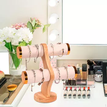 Держатель браслета Органайзер для хранения браслетов Стенд для часов Стойка для шкафа бежевый