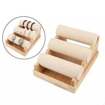 Держатель браслета со стойкой для демонстрации браслетов для наручных часов и организации ювелирных изделий бежевый