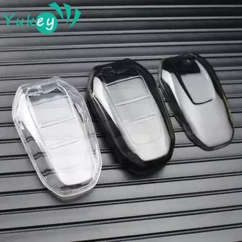 Держатель брелока из ТПУ для Peugeot 308 408 508 2008 3008 4008 5008 для Citroen C4 C6 C3-XR Аксессуары для чехла для автомобильного ключа чёрный