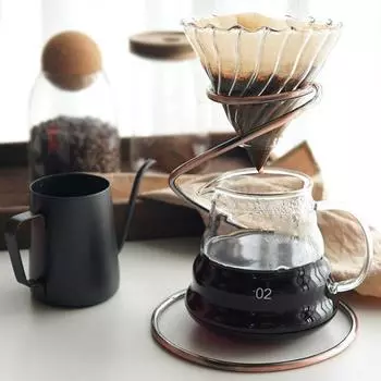 Держатель чашки для кофейного фильтра из нержавеющей стали, гладкая подставка для наливания красный/бронзовый