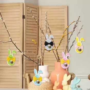 Держатель денег в виде кролика Yousheng, деревянный пасхальный держатель денег в виде кролика, украшение для подвешивания карт, вырезанный кролик, украшение для подарка наличными синий